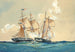 Actie tussen de USS Brig Chasseur en de Britse brik St Lawrence op 26 februari 1815 - Worden Wood — weergave van het kunstwerk