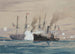 USS Pensacola en de CSS Governor Moore - Worden Wood — weergave van het kunstwerk