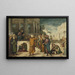 De Christus en de overspelige vrouw - Atelier van Jacopo Tintoretto — ingelijst kunstwerk aan de muur