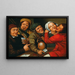 Landbouwers feestend en kaarten spelend - Atelier van Jan Massys — ingelijst kunstwerk aan de muur