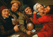 Landbouwers feestend en kaarten spelend - Atelier van Jan Massys — weergave van het kunstwerk
