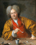 Een elegante heer die een pijp vasthoudt - Atelier van Jean-Baptiste Santerre — weergave van het kunstwerk