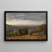 Landschap met hooiberg - Worthington Whittredge — ingelijst kunstwerk aan de muur