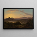 Uitzicht op de zonsopgang over Drachenfels vanaf Rolandseck - Worthington Whittredge — ingelijst kunstwerk aan de muur