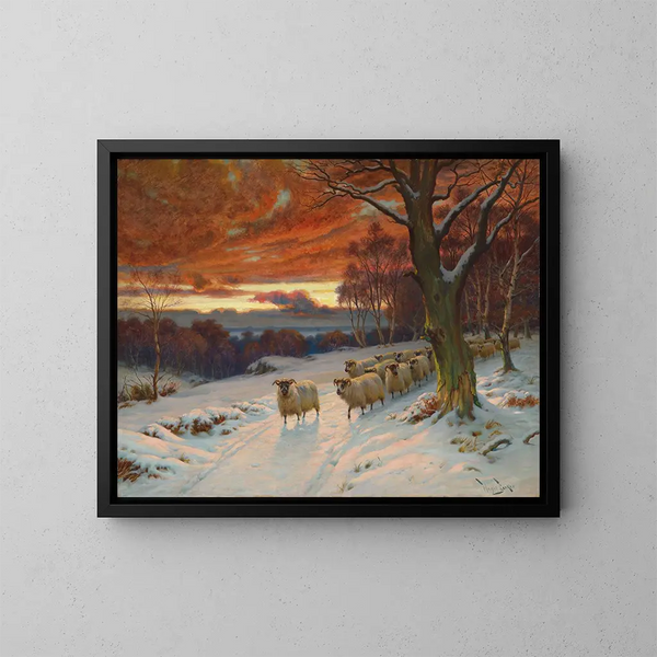 A Winter Evening - Wright Barker — framed artwork on a wall