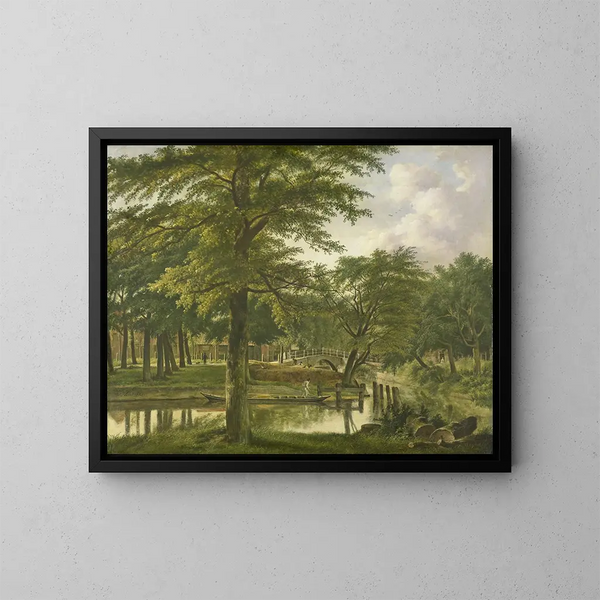 View of the Nieuwe Gracht near the Bolwerk of Haarlem - Wybrand Hendriks — framed artwork on a wall