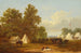 Studie voor de kampement van de cavalerie van kolonel Rush - Xanthus Russell Smith — weergave van het kunstwerk