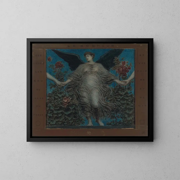 Happiness - Xavier Mellery — framed artwork on a wall