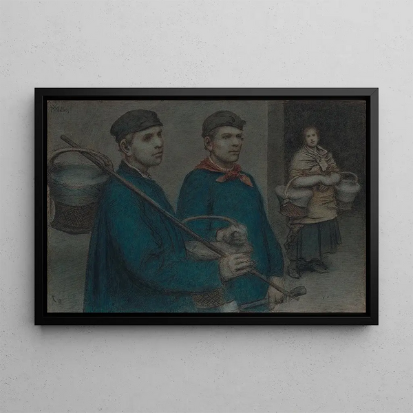 Peasants - Xavier Mellery — framed artwork on a wall