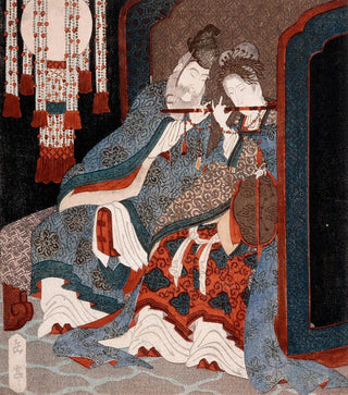 Yashima Gakutei - Emperor Ming Huang and Yang Guifei Playing a Flute Together.webp