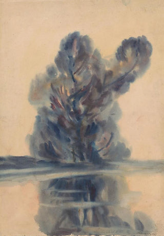 Zolo Palugyay - Blue Tree above a Lake.webp