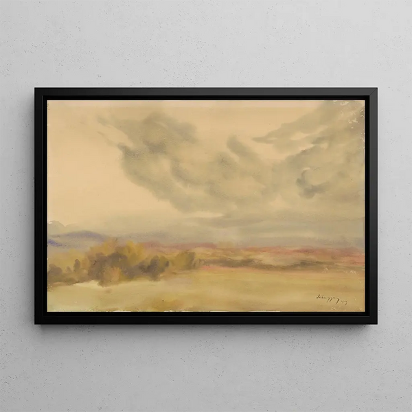 Clouds over a Plain - Zolo Palugyay — framed artwork on a wall