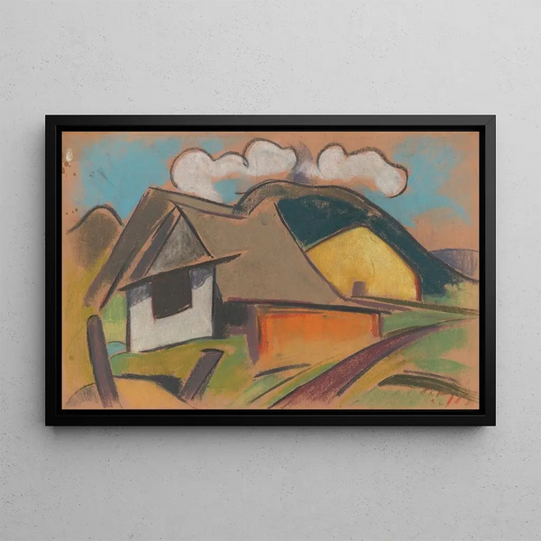 Cottages in the Mountains - Zolo Palugyay — framed artwork on a wall