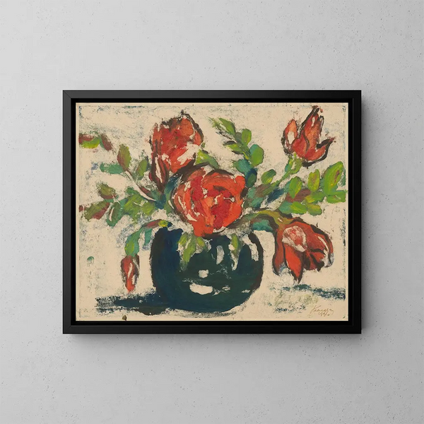 Bloemenmand - Zolo Palugyay — ingelijst kunstwerk aan de muur