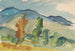 Landschap aan de voet van de bergen - Zolo Palugyay — weergave van het kunstwerk