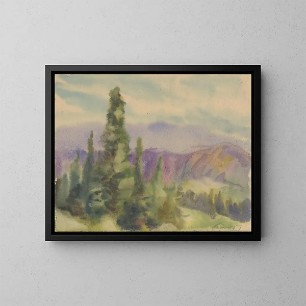 van het bergmotief van Liptov - Zolo Palugyay — ingelijst kunstwerk aan de muur