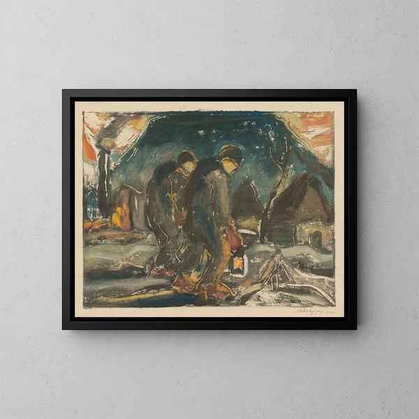 Non marcheurs - Zolo Palugyay — ingelijst kunstwerk aan de muur