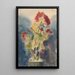 Rode bloemen - Zolo Palugyay — ingelijst kunstwerk aan de muur