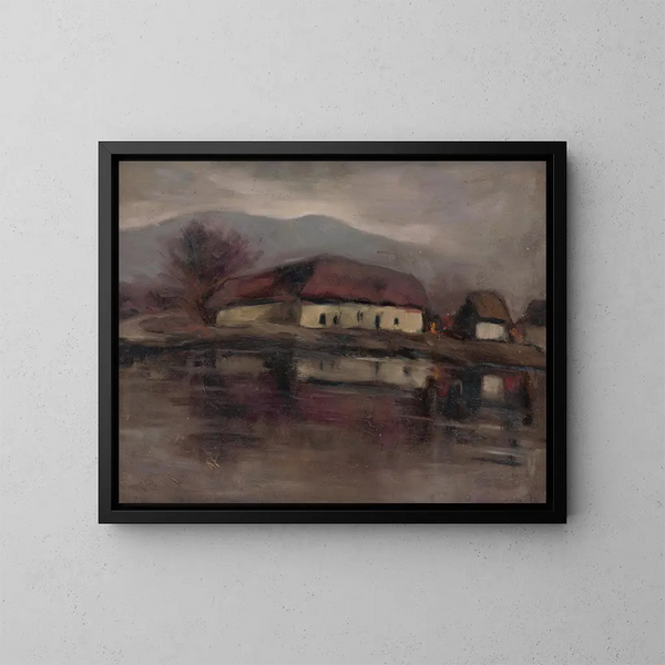 Esquisse d'un paysage avec un lac - Zolo Palugyay — ingelijst kunstwerk aan de muur