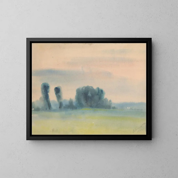Bomen in de weide - Zolo Palugyay — ingelijst kunstwerk aan de muur