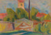 dorp met een kerk - Zolo Palugyay — weergave van het kunstwerk