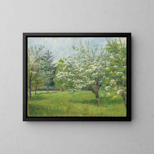 Bomen in bloei - Zora von Preradovic — ingelijst kunstwerk aan de muur