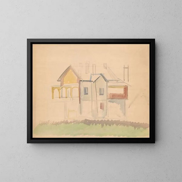 Sketch of buildings - Zygmunt Waliszewski — framed artwork on a wall