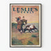 Vintage Cowboy Poster in Peril on Horse and Bull