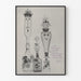 Vintage poster van glasbeeldhouwwerk 'A Royal Family' door Don Madden