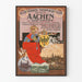 Vintage poster van het kuuroord Aachen en Aachen-Burtscheid