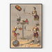 Vintage poster van acrobatische act op de kermis