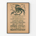 Vintage Art Deco poster met gestileerde vogel en typografische tekst