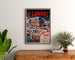Vintage Brittany poster – Saint-Lunaire sea baths, framed above a wooden dresser between plants.