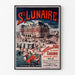 Vintage Brittany poster – Saint-Lunaire, seaside bathing, displayed in a thin frame on a light wall.