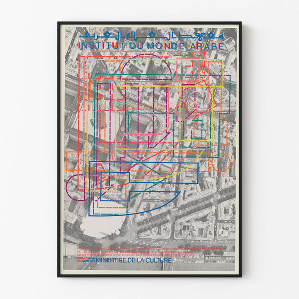 affiche-de-linstitut-du-monde-arrabe-projets-de-la-consultation-darchitectes-organisee-en-novembre-1981-par-le-minis