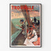 Vintage Normandy – Trouville poster, Casino Municipal, displayed in a slim frame on a light wall.