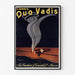 Vintage reclameposter Cigares Quo Vadis, gepresenteerd in een smal lijstje tegen een lichte muur.
