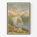 Antique school poster – Mer de Glace – Hugo d’Alési, displayed in a thin frame on a light wall.