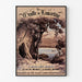 Vintage poster Aix-les-Bains, Grotte de Lamartine, in een smal lijstje aan een lichte muur.