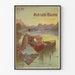 Vintage poster Aix-les-Bains, PLM, in een smal lijstje aan een lichte muur.