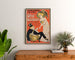 Vintage Casino Kursaal “Ohé Gédéon” poster, framed above a wooden dresser, between plants.