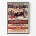 Vintage Mont-de-Marsan poster, festivals and races, shown in a slim frame on a pale wall.