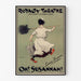Vintageposter Oh! Susannah!, Royalty Theatre, getoond in een smal lijstje tegen een lichte muur.
