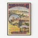 Vintage poster Pyrénées et Gascogne, winters seizoen, getoond in een smal lijstje tegen een lichte muur.