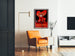 Vintage poster Rapidol, ingelijst in een woonkamer met een oranje fauteuil en een staande lamp.