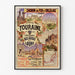 Vintage poster Touraine, kastelen van de Loire, gepresenteerd in een smal lijstje aan een lichte muur.