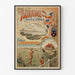 Vintage poster Touraine, tuin van Frankrijk, gepresenteerd in een smal lijstje aan een lichte muur.