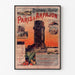 Vintage poster Tramway Paris–Arpajon, in een slank kader aan een lichte muur.
