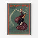 Vintage poster Woman and Wine, Princess’s Theatre, displayed in a slim frame on a light wall.