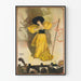 Vintage theaterposter Grace Palotta in gele jurk